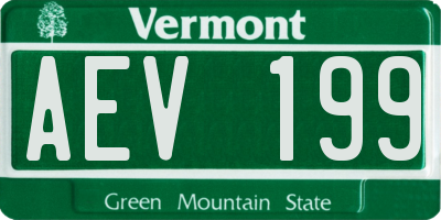 VT license plate AEV199