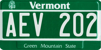 VT license plate AEV202
