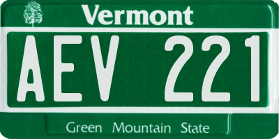 VT license plate AEV221