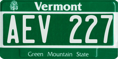 VT license plate AEV227