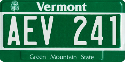 VT license plate AEV241