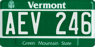 VT license plate AEV246