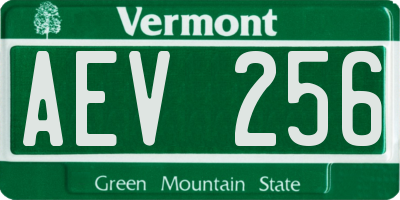 VT license plate AEV256