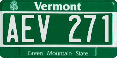 VT license plate AEV271
