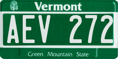VT license plate AEV272