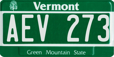 VT license plate AEV273