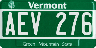 VT license plate AEV276