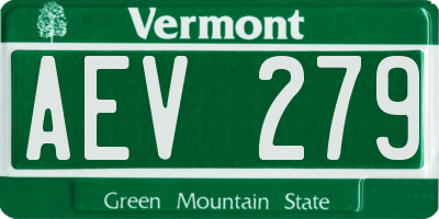 VT license plate AEV279