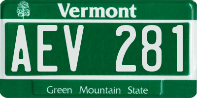 VT license plate AEV281