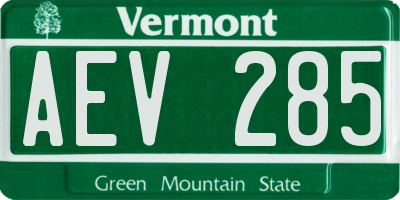 VT license plate AEV285
