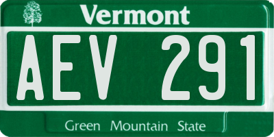 VT license plate AEV291