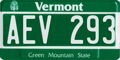 VT license plate AEV293