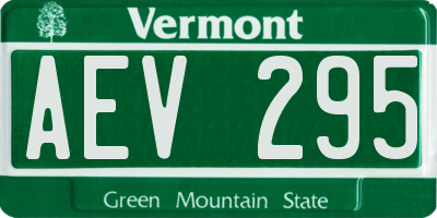 VT license plate AEV295