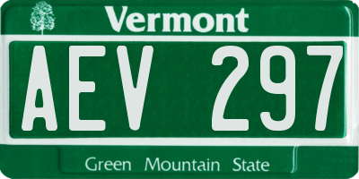 VT license plate AEV297