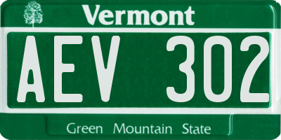 VT license plate AEV302