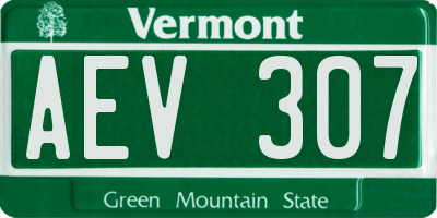 VT license plate AEV307