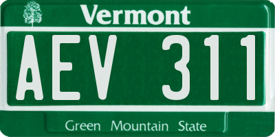 VT license plate AEV311