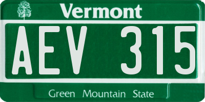 VT license plate AEV315