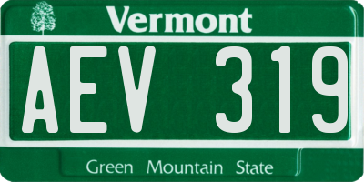 VT license plate AEV319