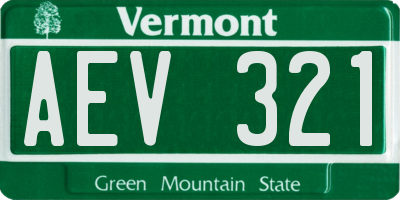 VT license plate AEV321