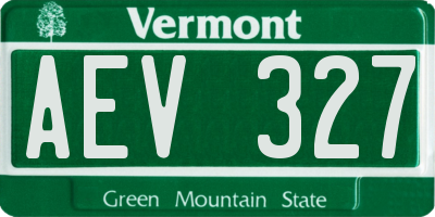 VT license plate AEV327