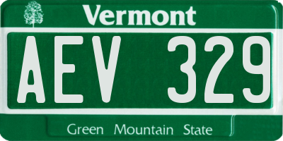VT license plate AEV329