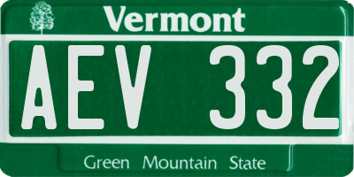 VT license plate AEV332