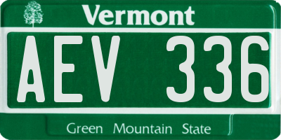 VT license plate AEV336