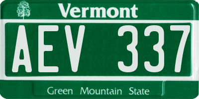 VT license plate AEV337