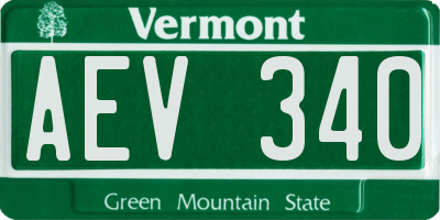 VT license plate AEV340