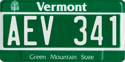 VT license plate AEV341