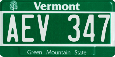 VT license plate AEV347