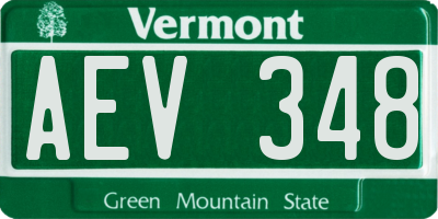 VT license plate AEV348