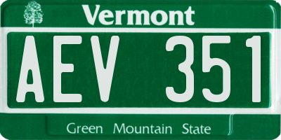 VT license plate AEV351