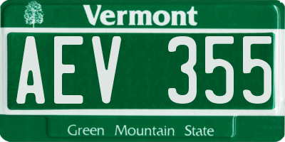 VT license plate AEV355