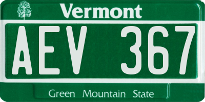 VT license plate AEV367