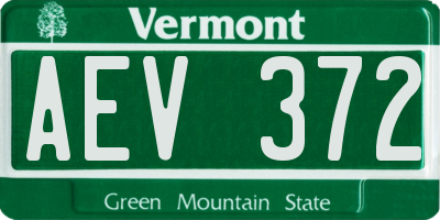 VT license plate AEV372