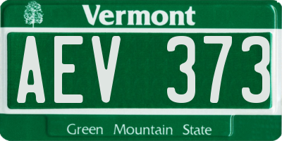 VT license plate AEV373