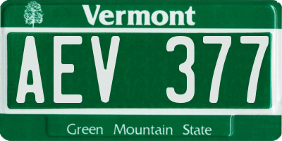 VT license plate AEV377