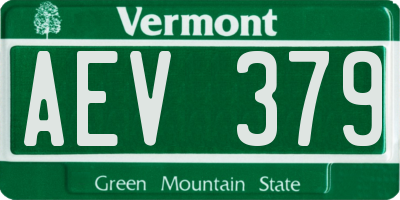 VT license plate AEV379