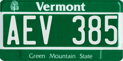 VT license plate AEV385