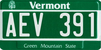 VT license plate AEV391