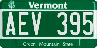 VT license plate AEV395