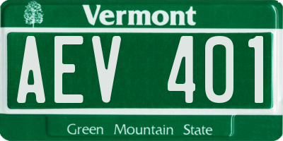 VT license plate AEV401