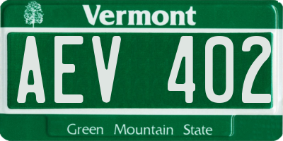 VT license plate AEV402