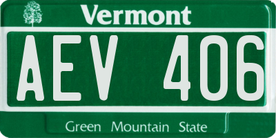 VT license plate AEV406