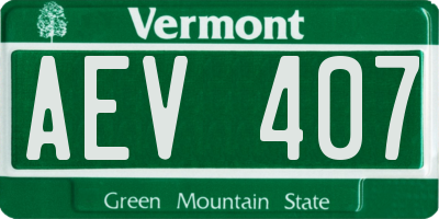 VT license plate AEV407
