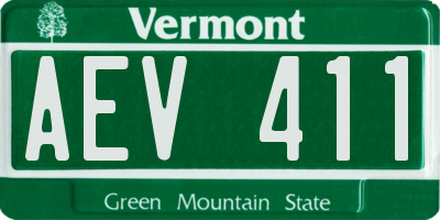 VT license plate AEV411
