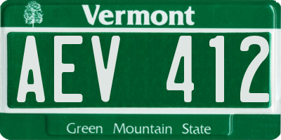 VT license plate AEV412