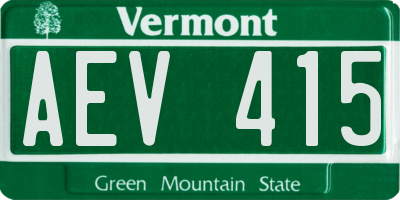 VT license plate AEV415